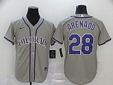 Rockies 28 Nolan Arenado Gray 2020 Nike Cool Base Jersey,baseball caps,new era cap wholesale,wholesale hats